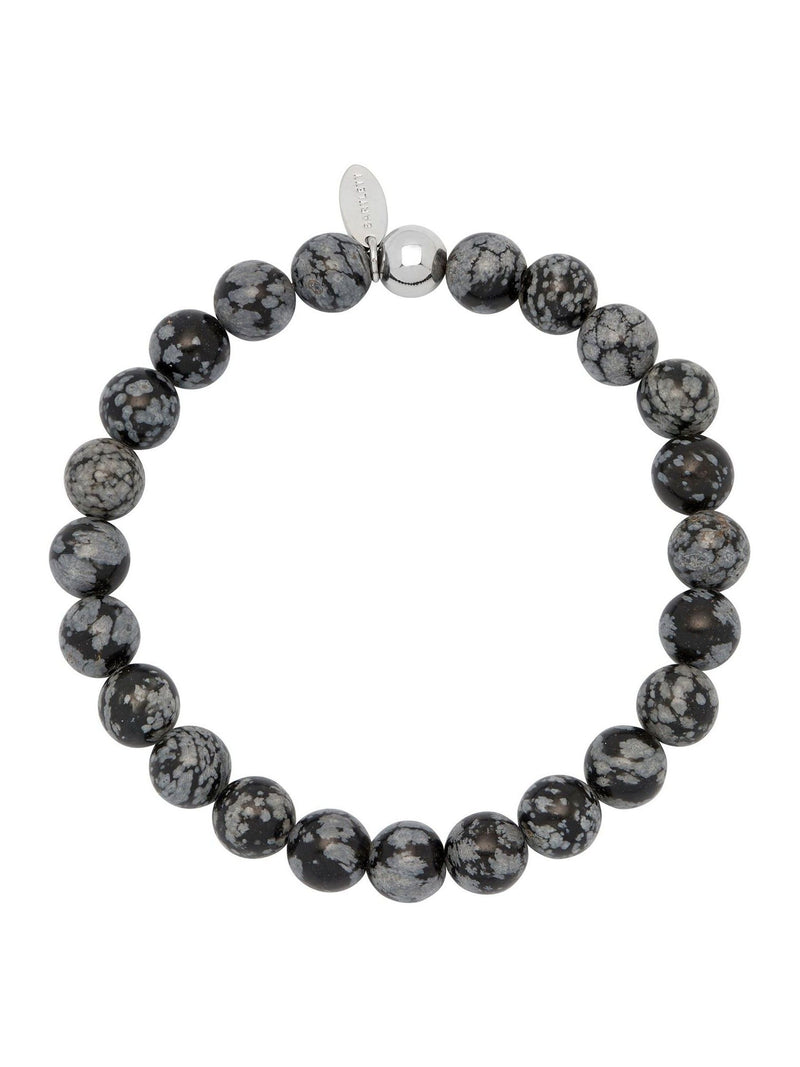 Bartlett Silver Tone Obsidian Beaded Bracelet - British product