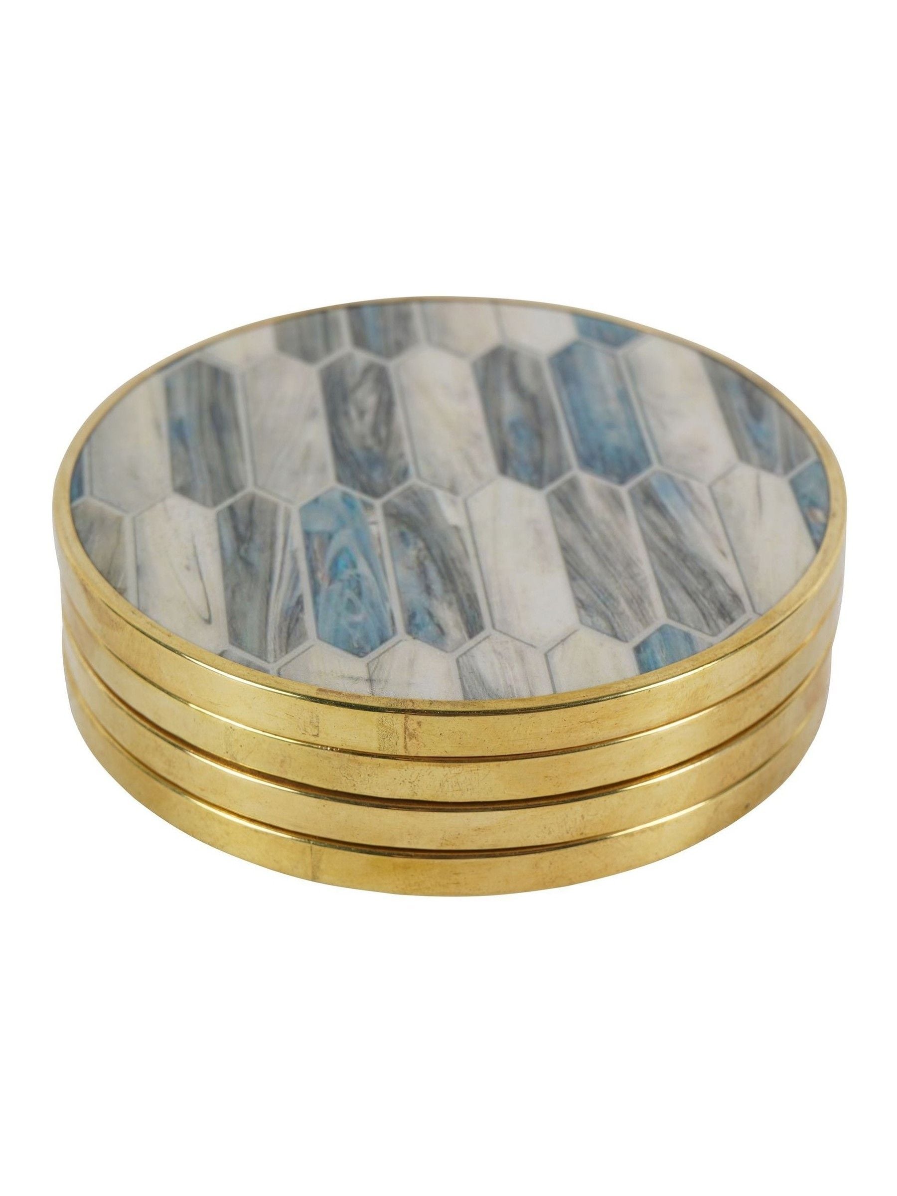 Libra Interiors Blue Mosaic Style Coasters