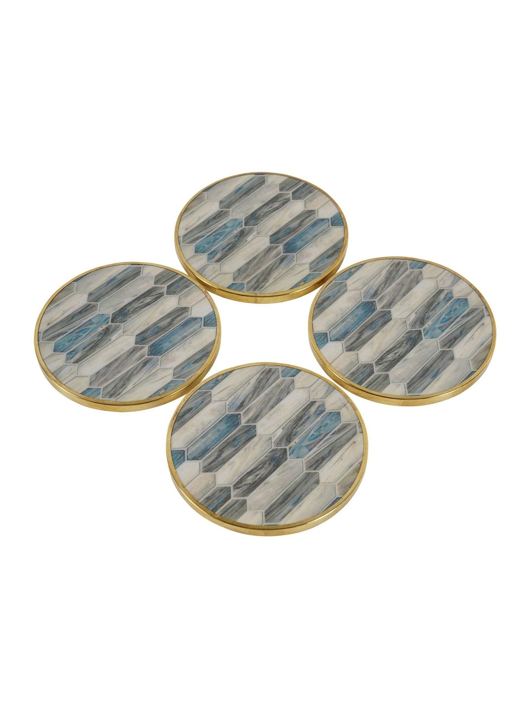 Libra Interiors Blue Mosaic Style Coasters