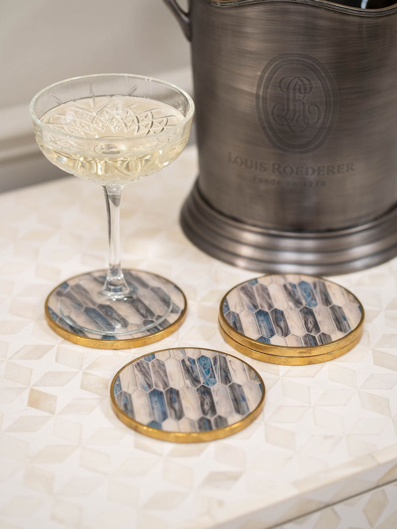 Libra Interiors Blue Mosaic Style Coasters
