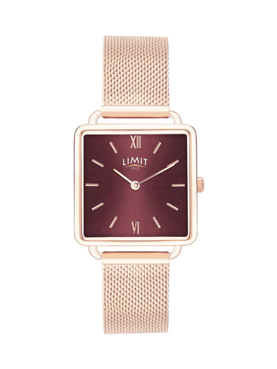 Limit Gold 29mm Square Analogue Watch with Mesh Strap