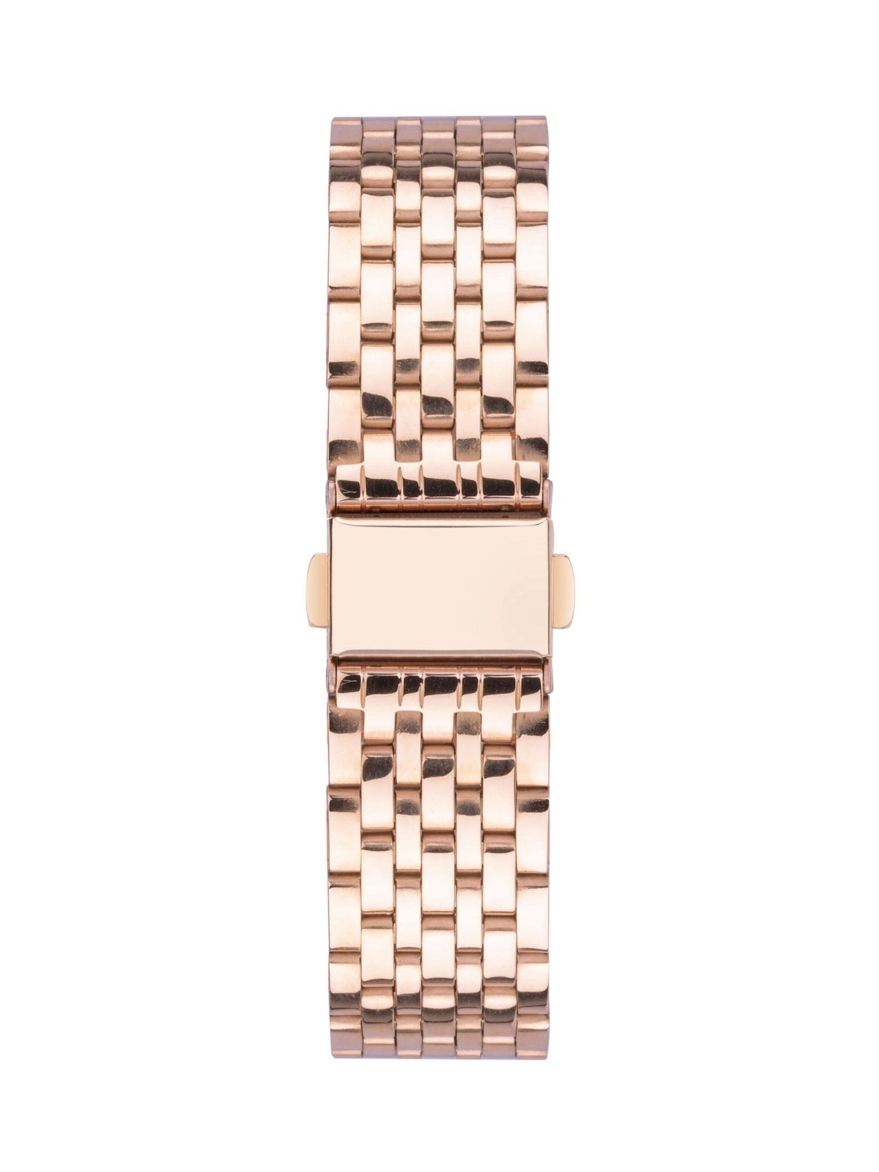 Rose gold plated analogue watch with bracelet (British brand)