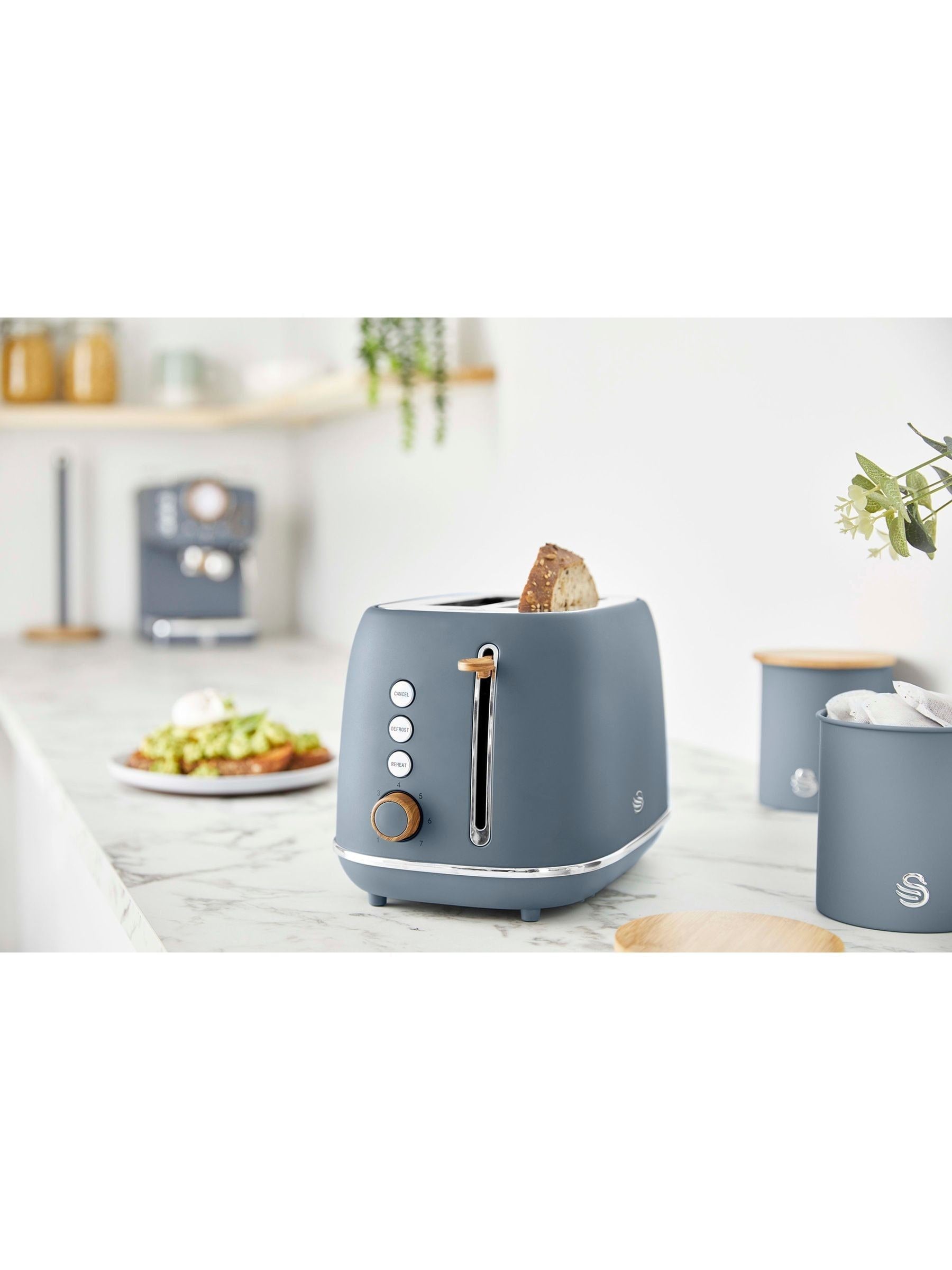 Swan Grey Fjord Design 2 Slice Toaster (British brand)