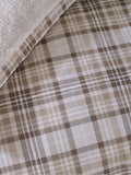Catherine Lansfield natural cosy sherpa check duvet cover set - British product