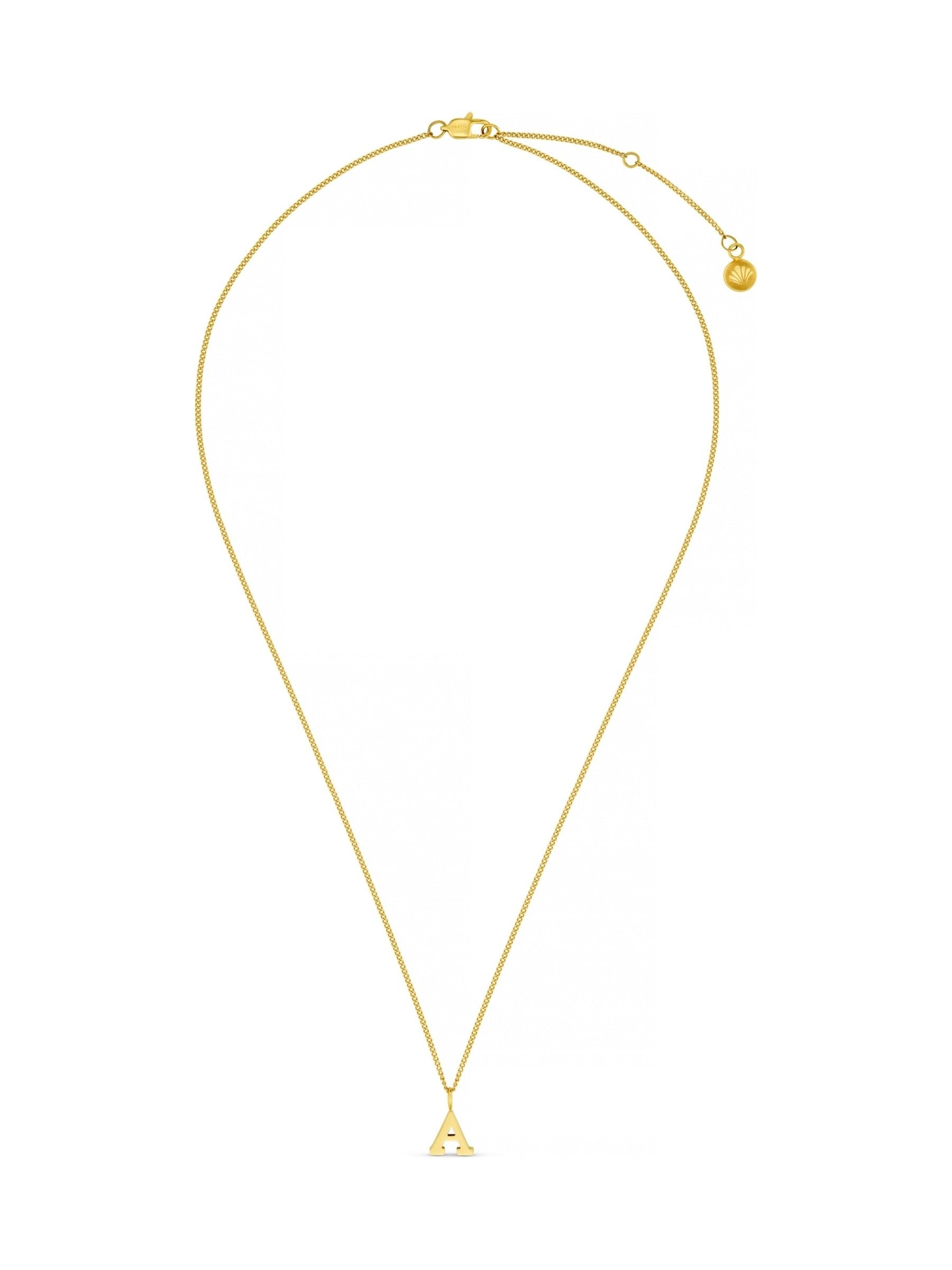 Gold Tone Initial Waterproof Necklace with Gift Box