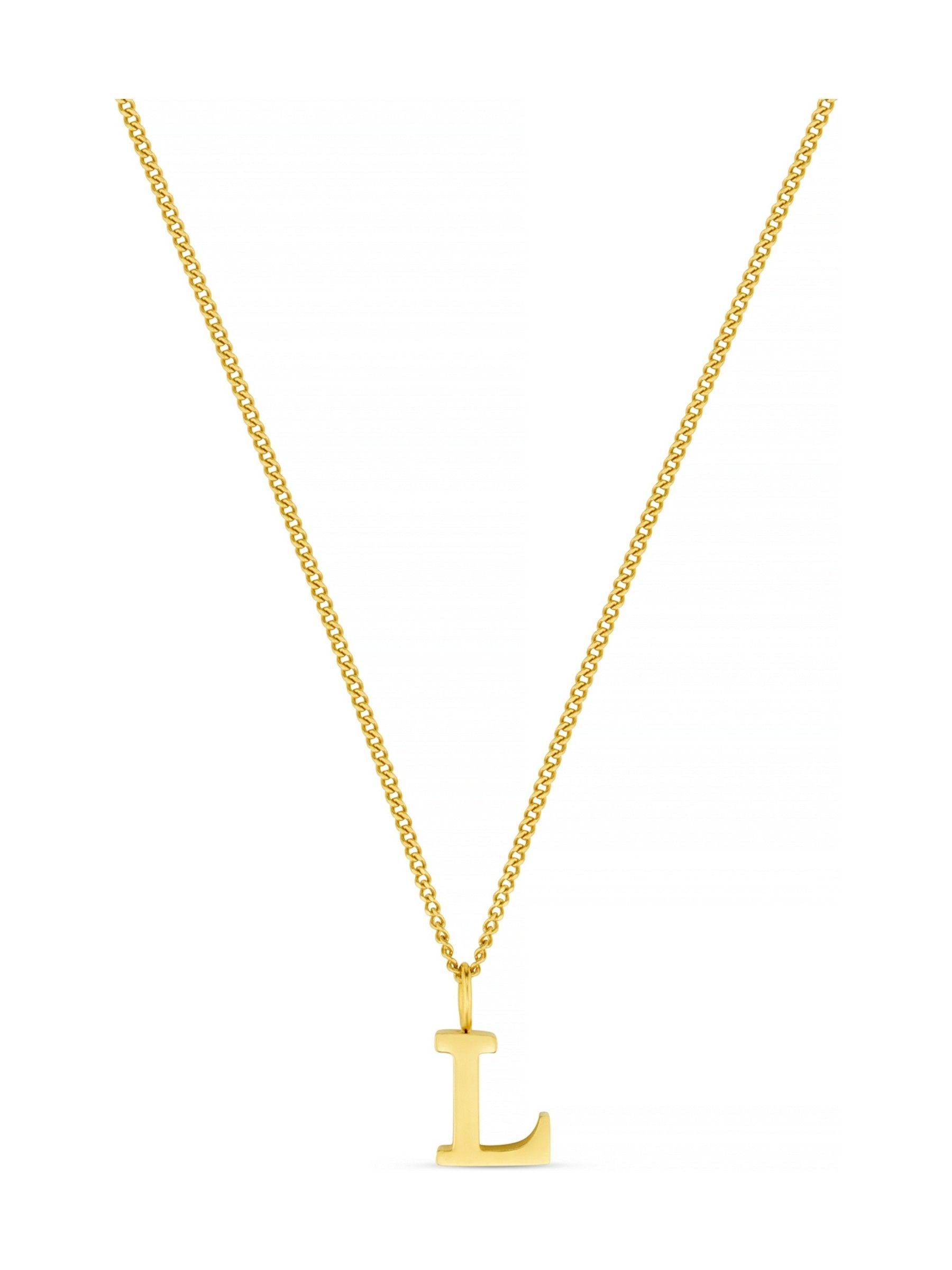 Gold Tone Initial L Waterproof Necklace with Gift Box