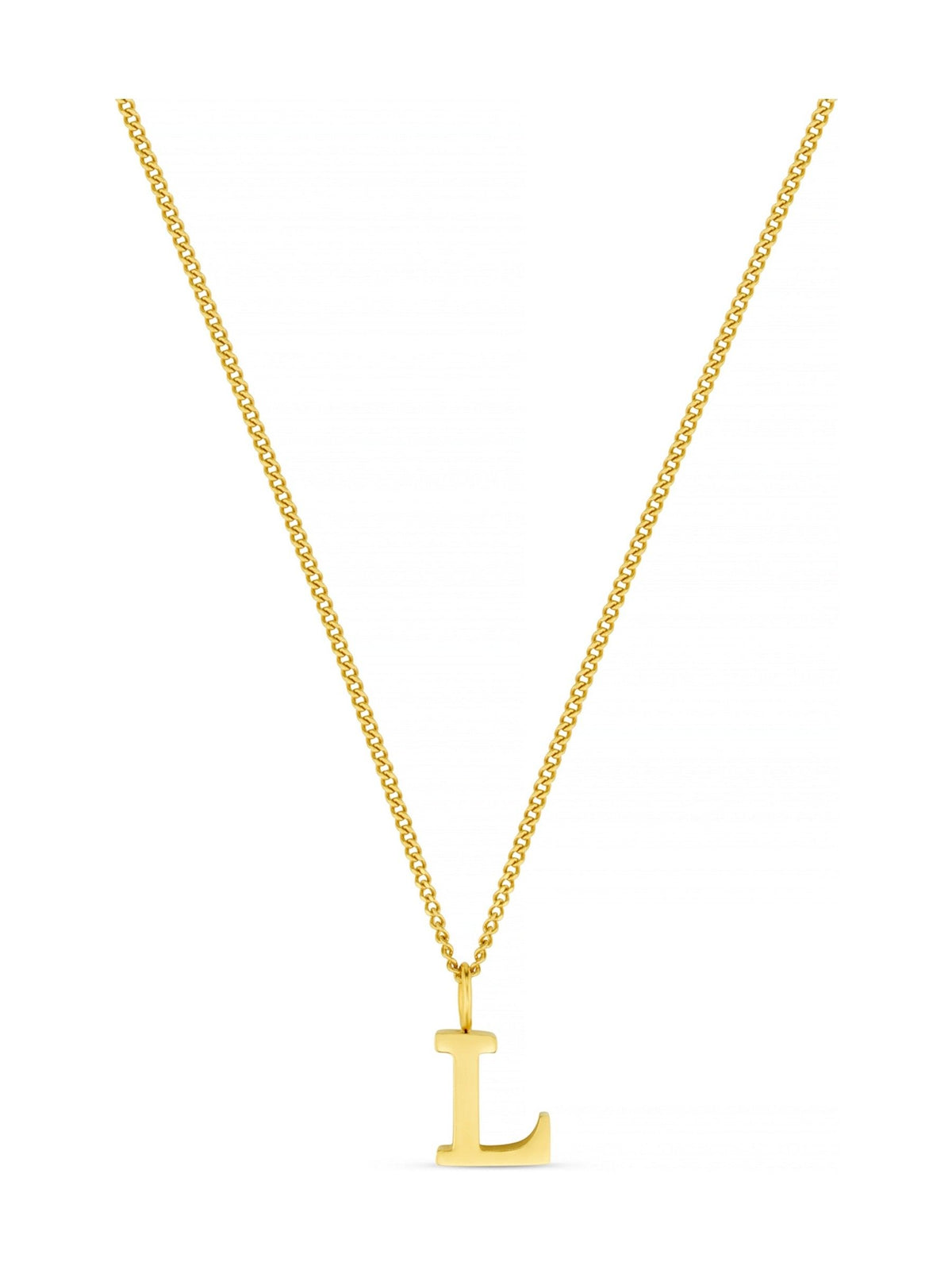 Gold Tone Initial L Waterproof Necklace with Gift Box