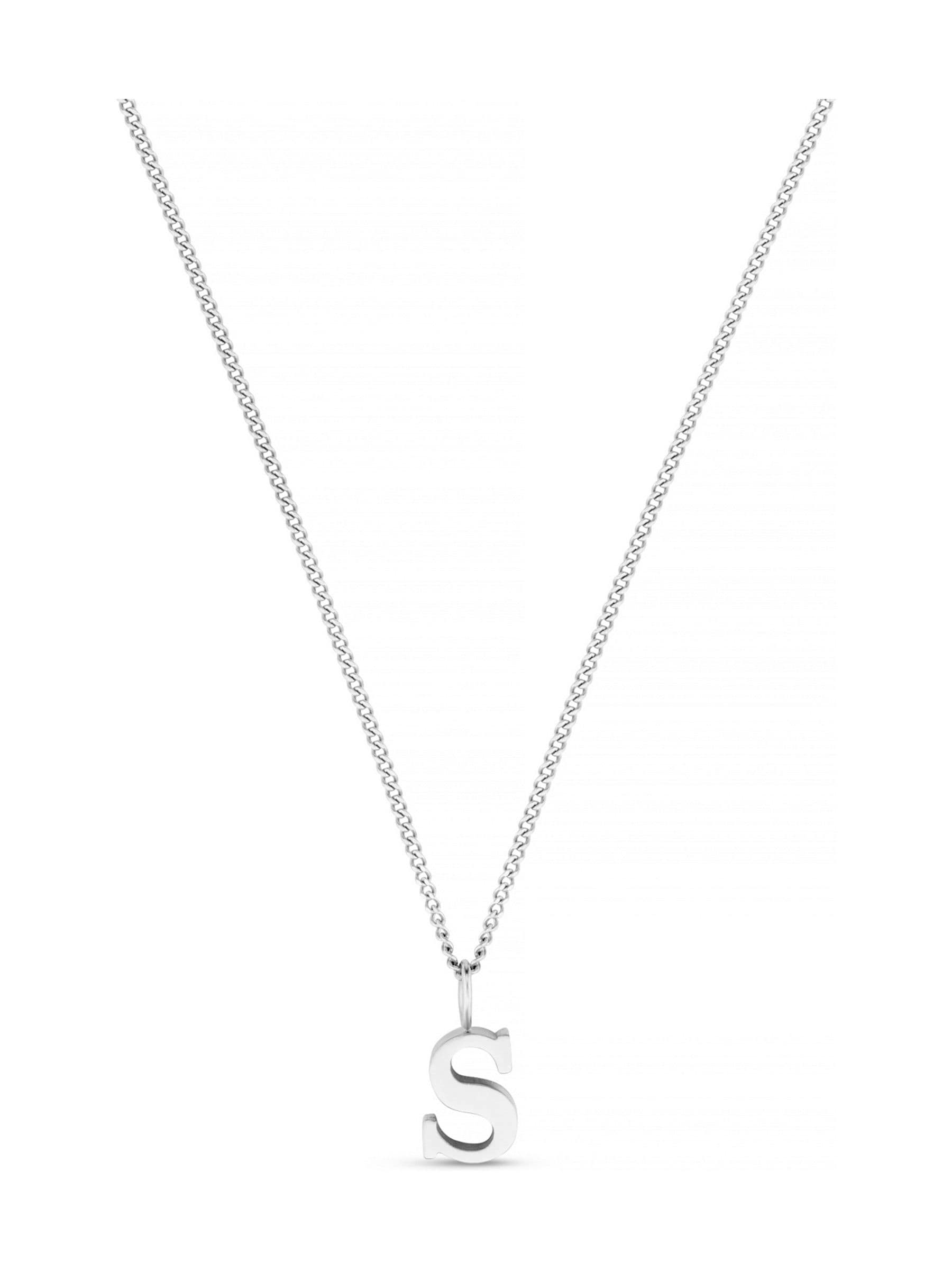 Waterproof S Initial Necklace with Gift Box