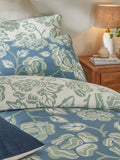 Duvet Day French Blue Camellia Printed Soft Touch Duvet Set