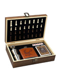 Selbrae House Brown Stag Games Set with hip flask (British brand)