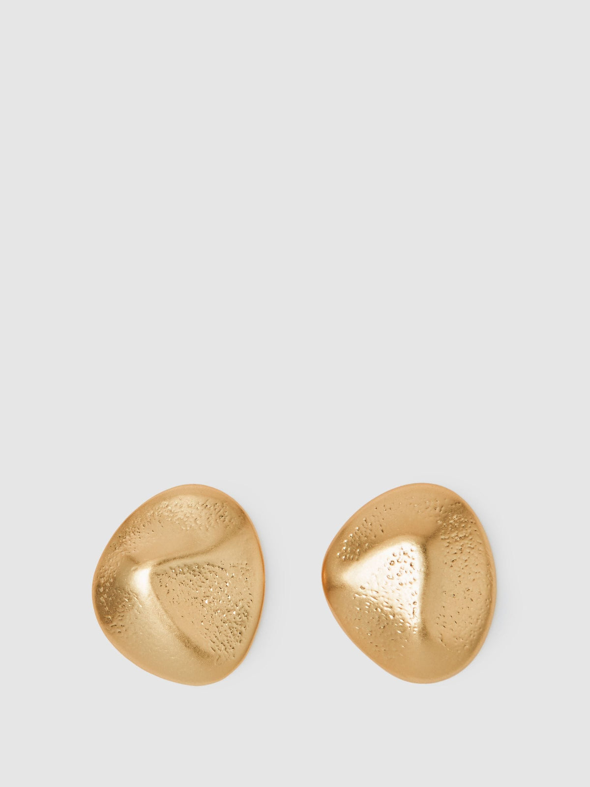Gold-Tone Textured Pebble Earrings with Secure Backs