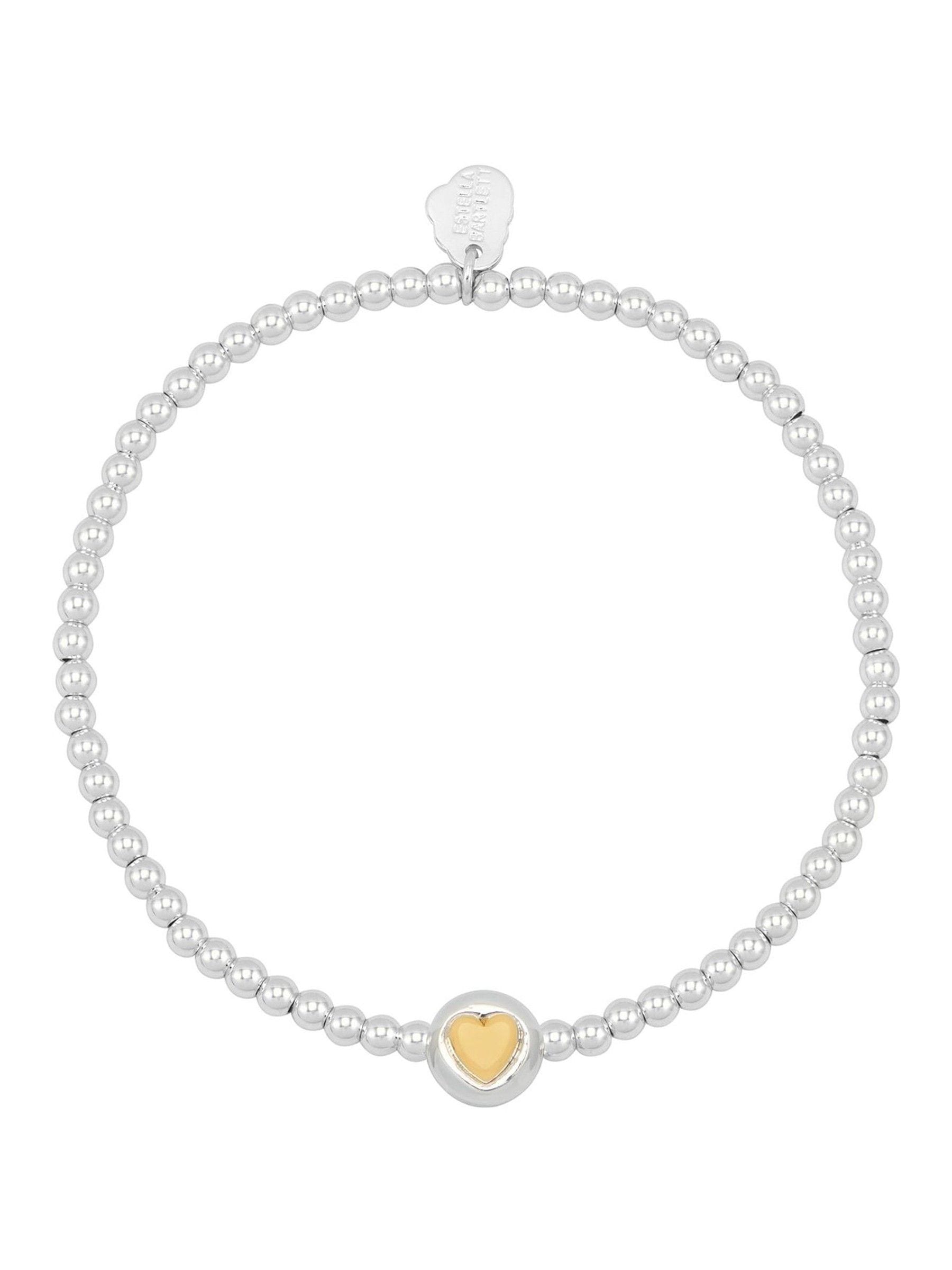 Estella Bartlett Silver Tone Heart Disc Bead Bracelet - British product