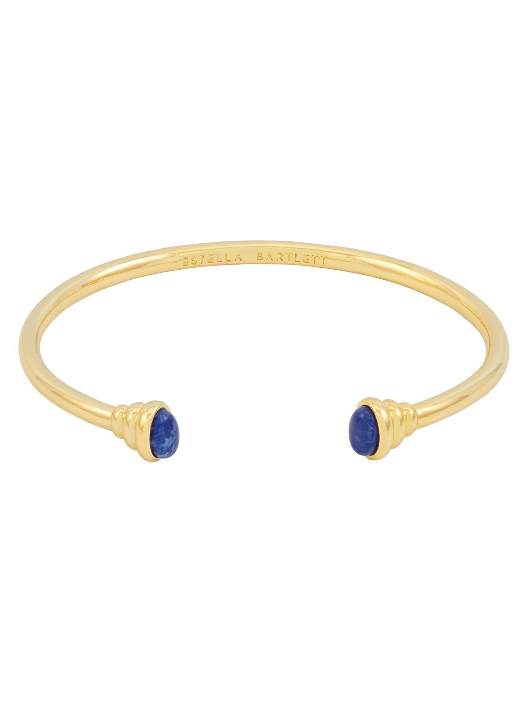Estella Bartlett gold tone - navy tone cabochon open bangle - British product