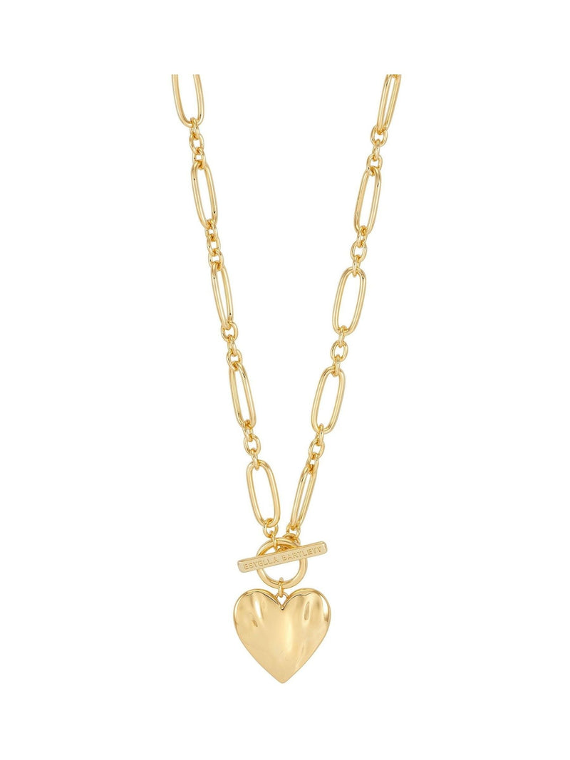 Estella Bartlett gold tone waterproof molten heart necklace 44-48cm - British product