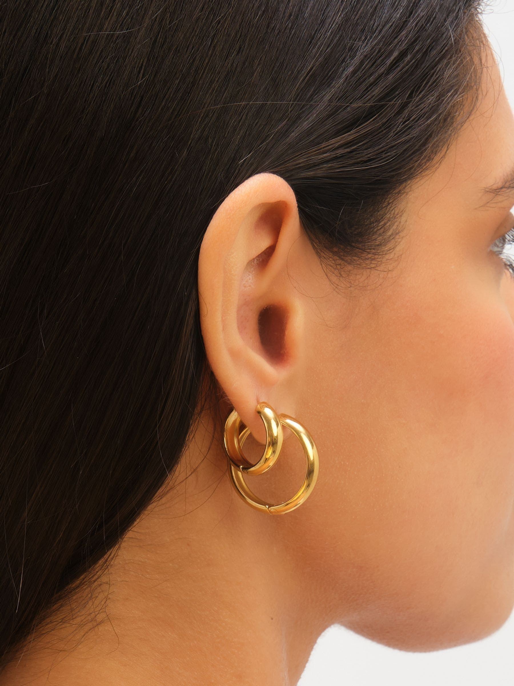 Jon Richard gold plated stainless steel small hoop earrings, UK version