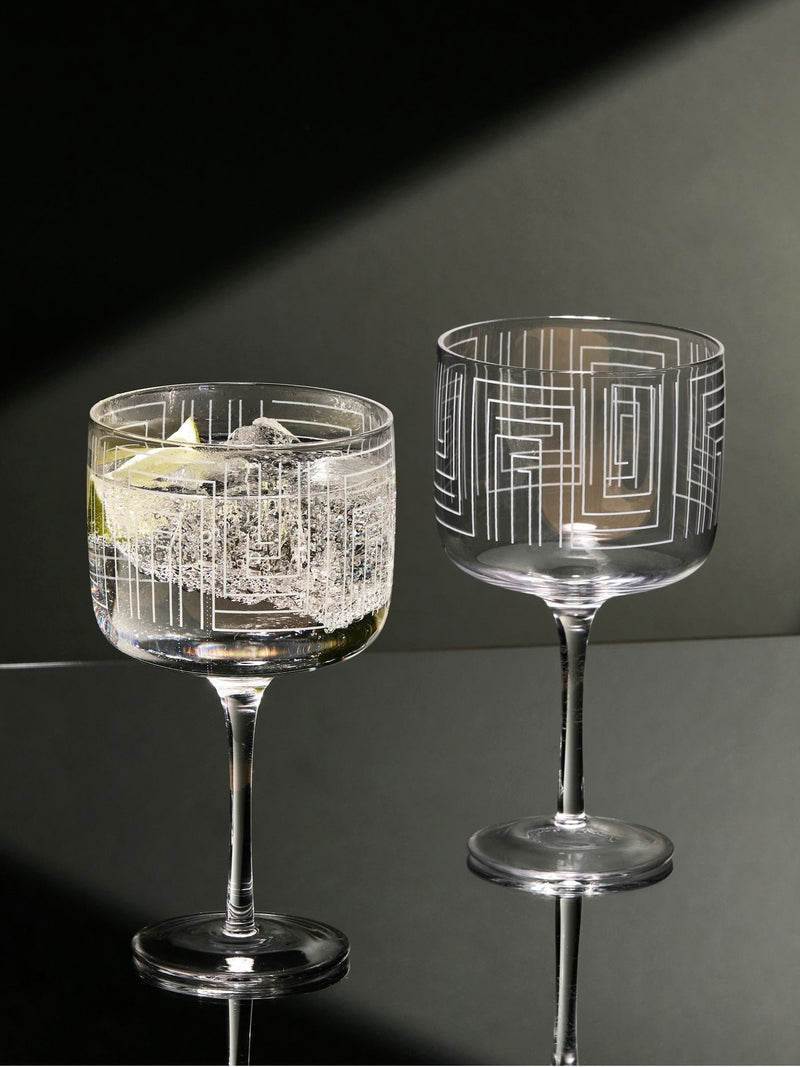 Anton Studio Designs clear maze gin glasses set of 2 - British product