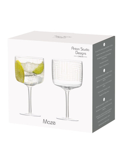 Anton Studio Designs Klare Maze Gin-glass Sett med 2