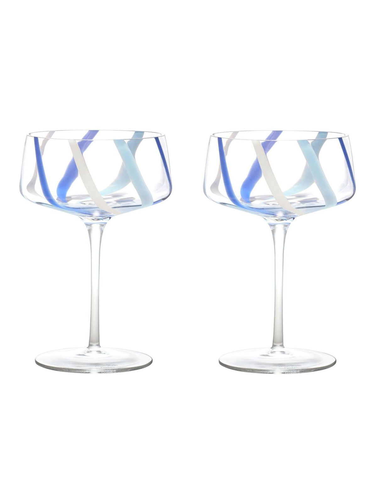 Set of 2 Azure Champagne Saucers with 300 ml Capacity