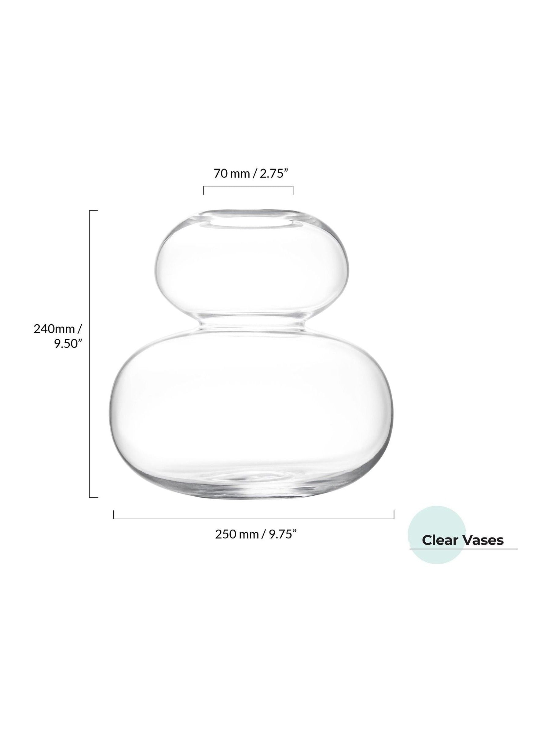 Anton Studio Designs Clear Eclipse glass vase Size ONE - British product