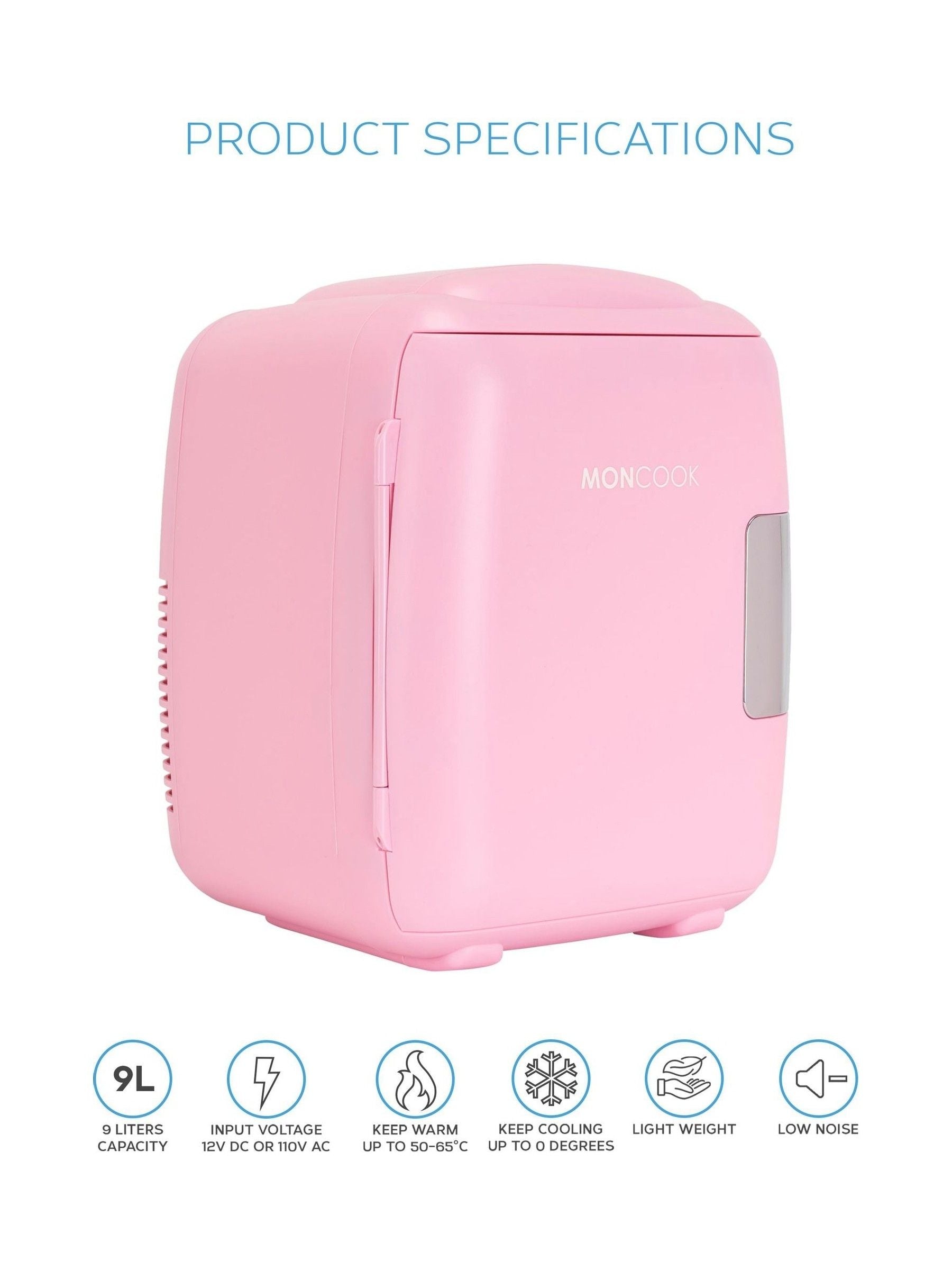 Pink Mini Fridge 9 Litre Personal Cooling Appliance