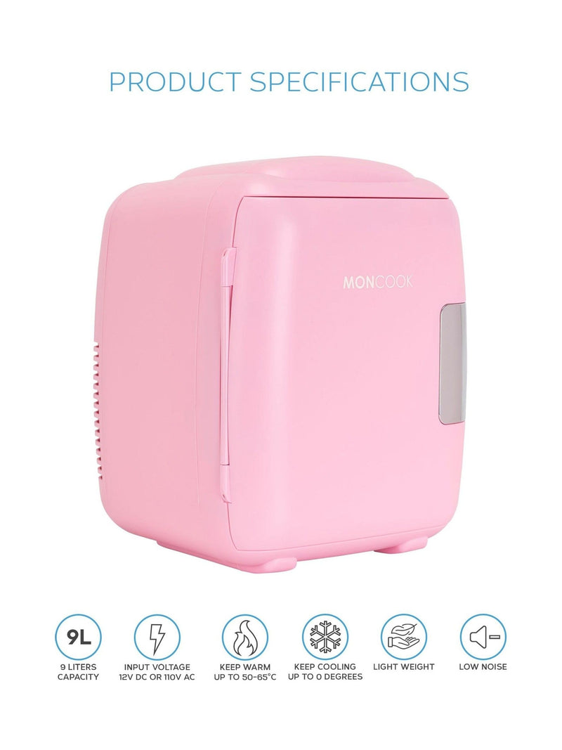 Pink Mini Fridge 9 Litre Personal Cooling Appliance