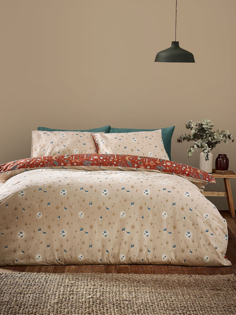 Catherine Lansfield burnt orange enchanted twilight animal duvet cover set - British product