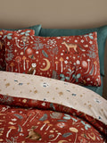 Catherine Lansfield burnt orange enchanted twilight animal duvet cover set - British product