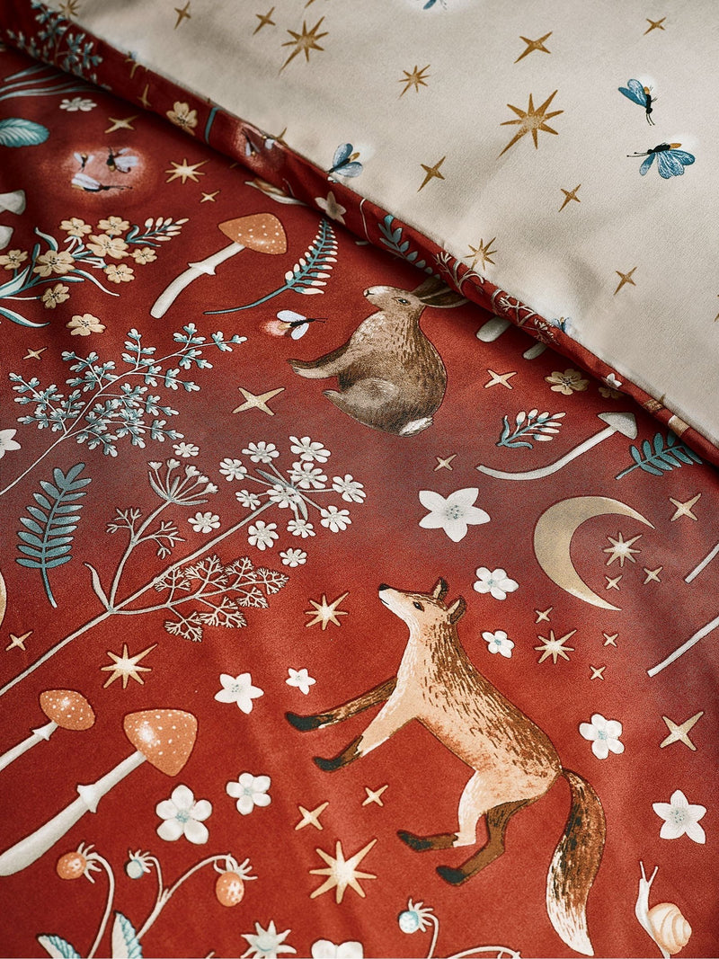 Catherine Lansfield burnt orange enchanted twilight animal duvet cover set - British product
