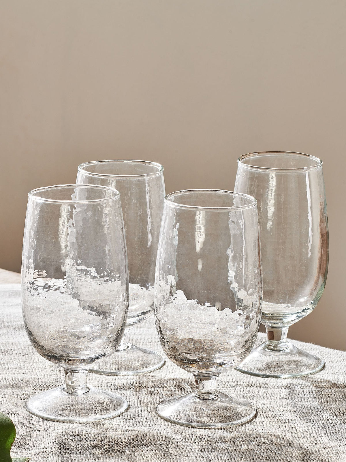 Nkuku Yala hammered tumbler glasses set of 4, imported from the UK