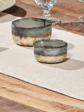 Nkuku grey Janka glass tealight holders set of 2, imported from the UK