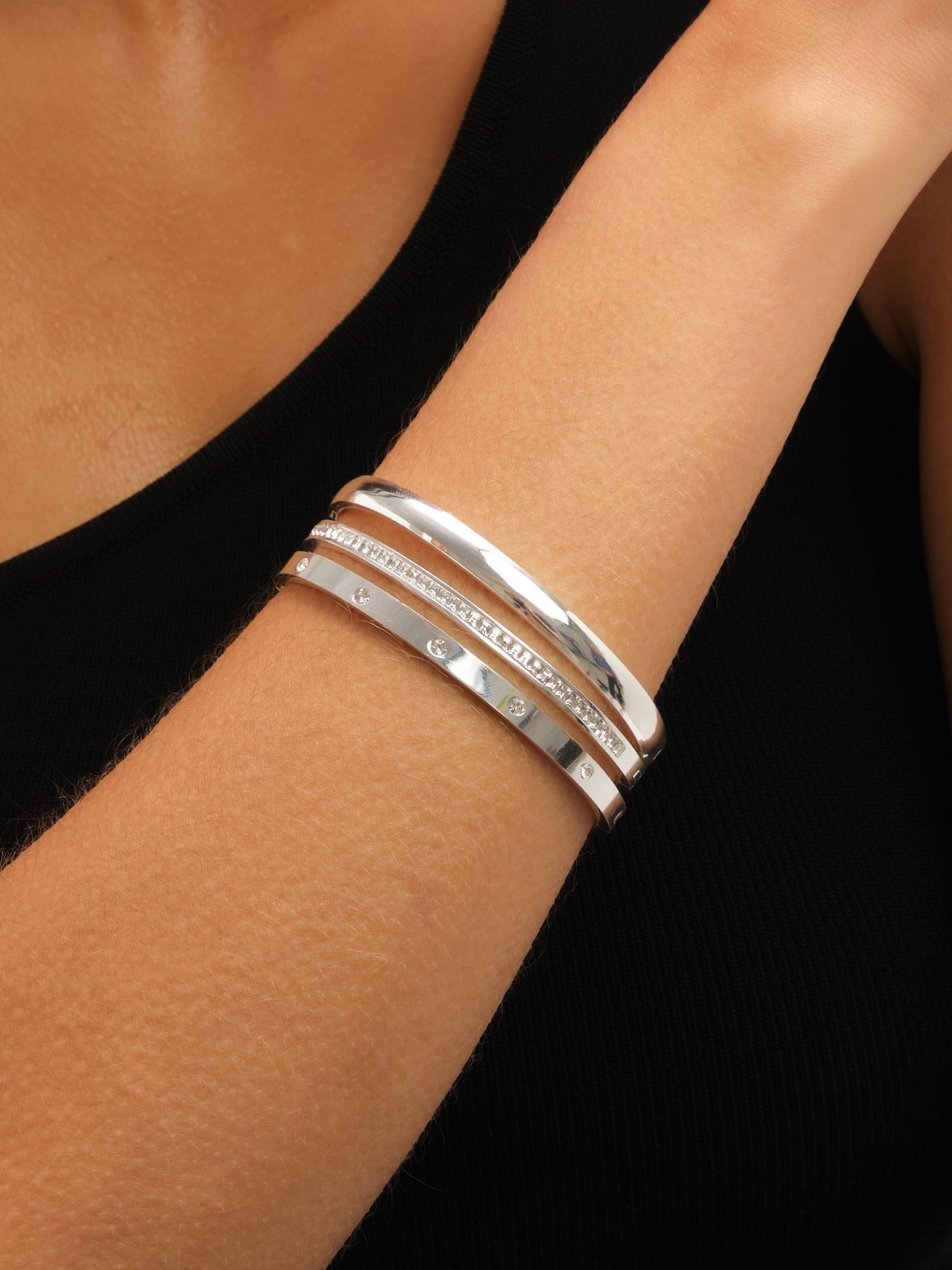 Jon Richard silver plated stainless steel waterproof polished bangle, UK version