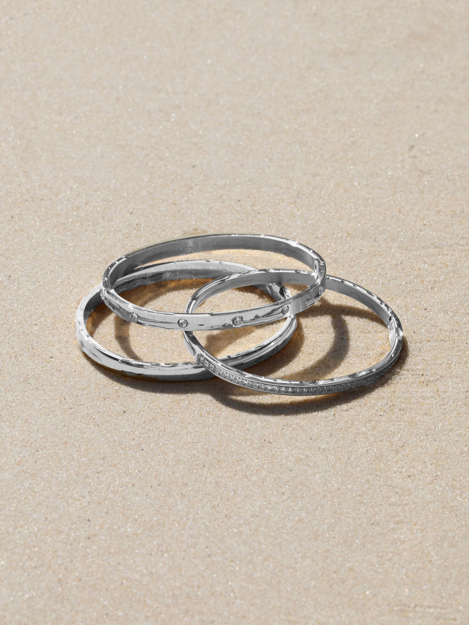 Jon Richard silver plated stainless steel waterproof polished bangle, UK version