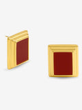 Jon Richard Gold Tone Red Enamel Earrings