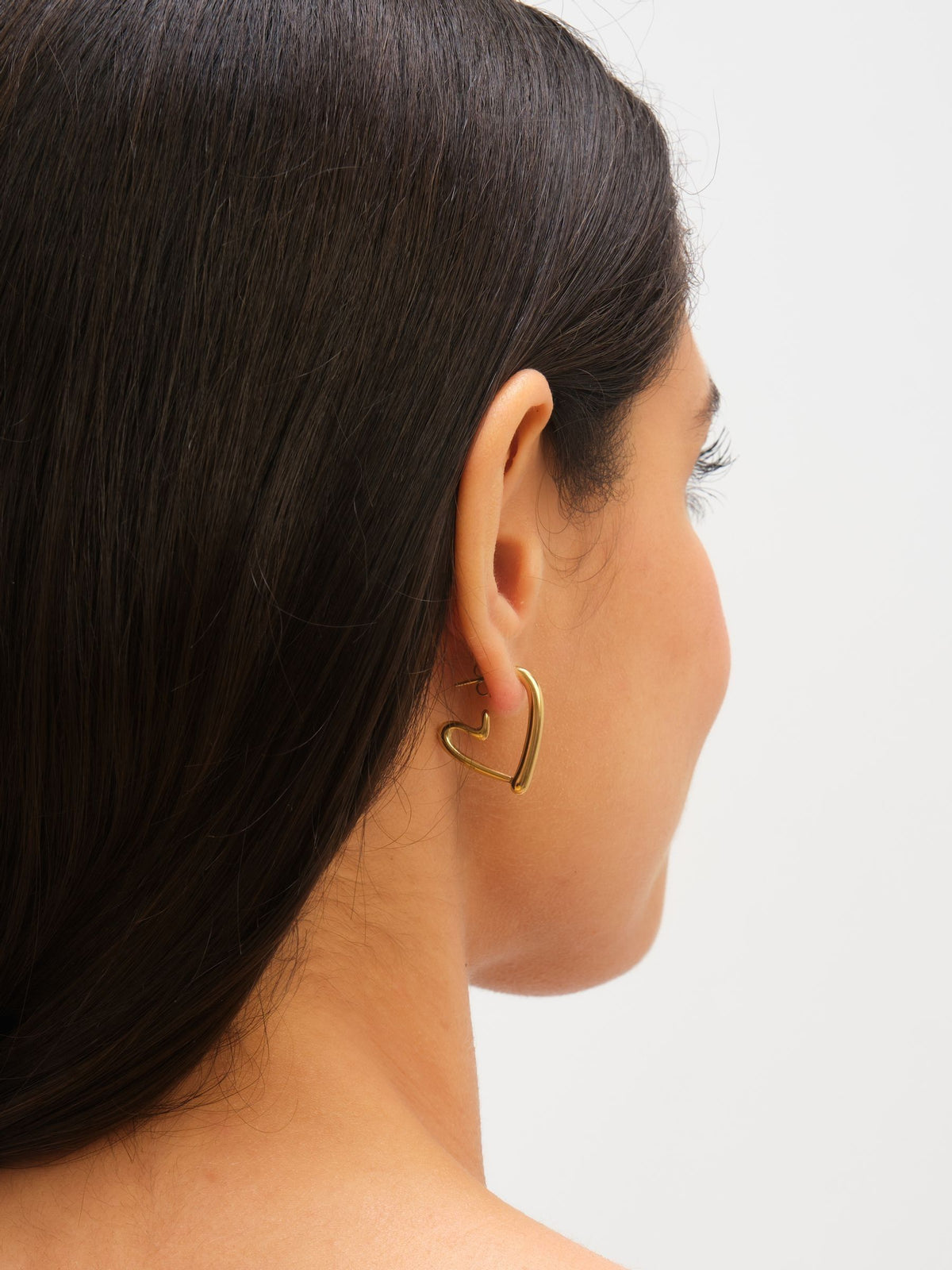 Gold Plated Waterproof Heart Hoop Earrings 23mm x 25mm