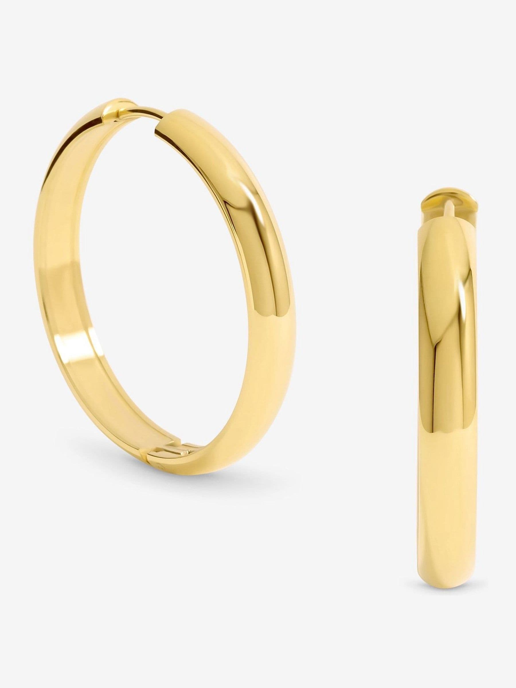 Jon Richard gold plated stainless steel hoop earrings 35mm, UK version
