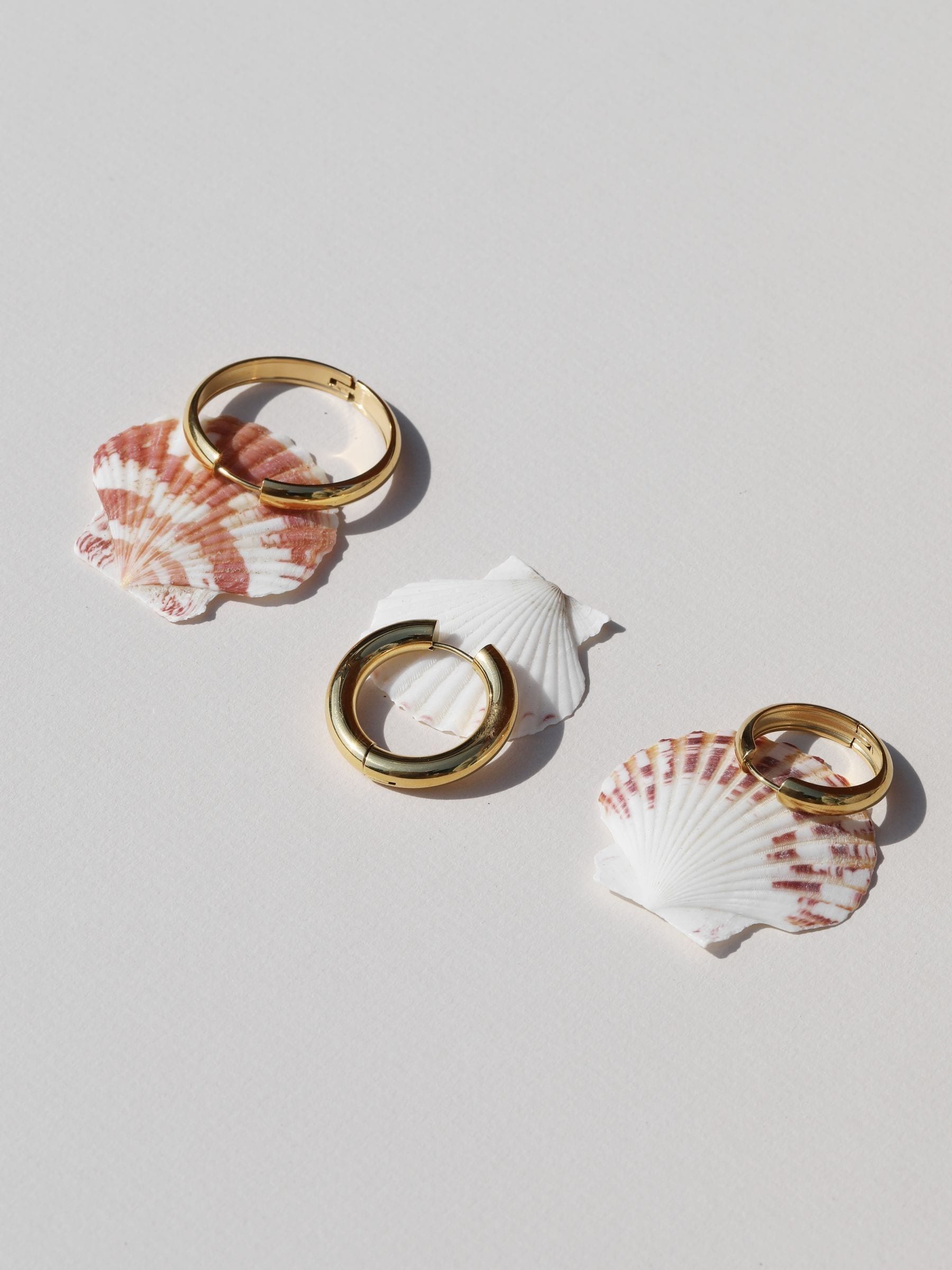 Jon Richard gold plated stainless steel hoop earrings 35mm, UK version
