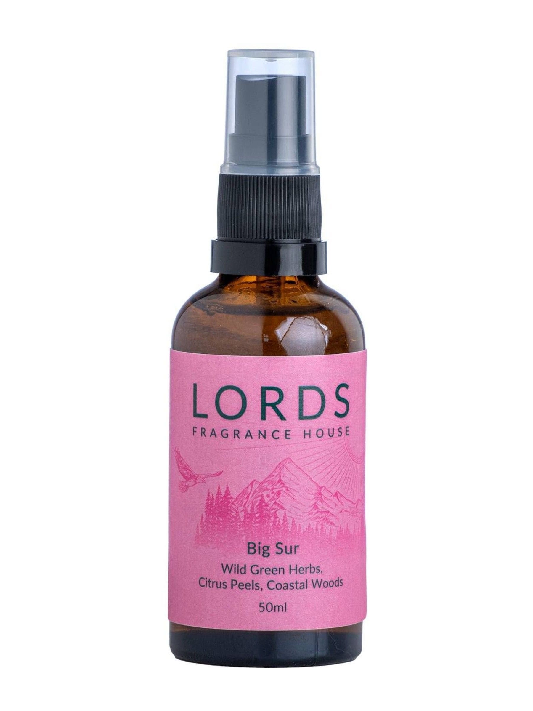 Lords Fragrance House Big Sur room linen spray 50ml, UK version