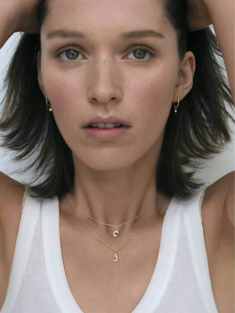 The Diamond Store 0.10ct lab diamond initial pendant necklace (British brand)