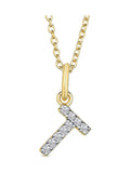 The Diamond Store White Love Letter Initial 0.10ct Lab Diamond Necklace in 18K Gold Vermeil