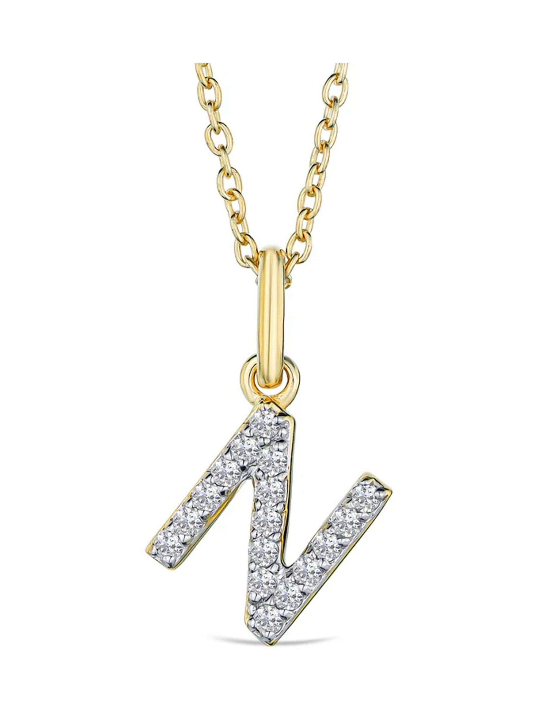 The Diamond Store lab diamond initial N necklace 0.10ct (British brand)