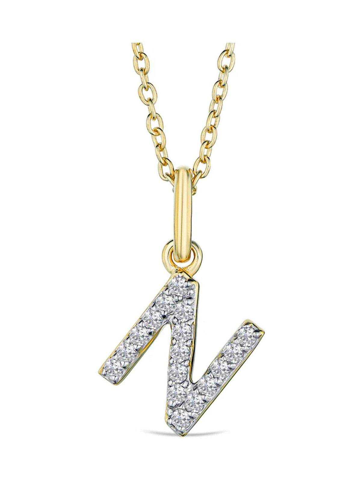 The Diamond Store lab diamond initial N necklace 0.10ct (British brand)