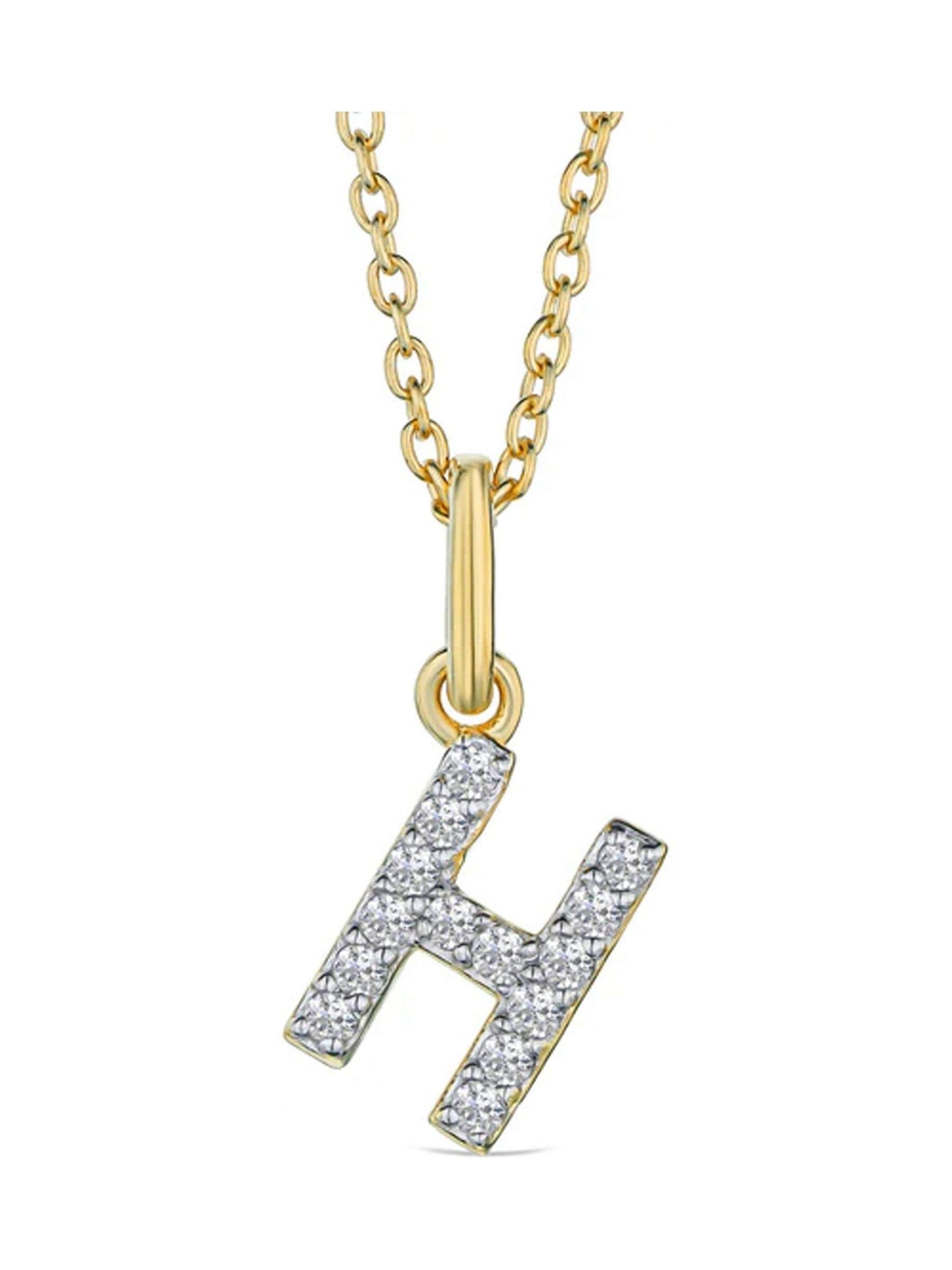 The Diamond Store 0.10ct lab diamond initial necklace in gold vermeil (British brand)