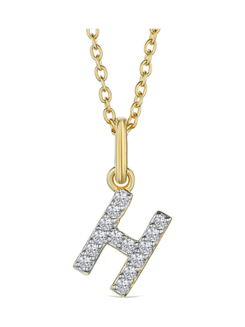 The Diamond Store 0.10ct lab diamond initial necklace in gold vermeil (British brand)
