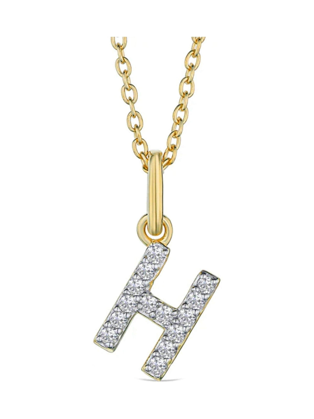 The Diamond Store 0.10ct lab diamond initial necklace in gold vermeil (British brand)