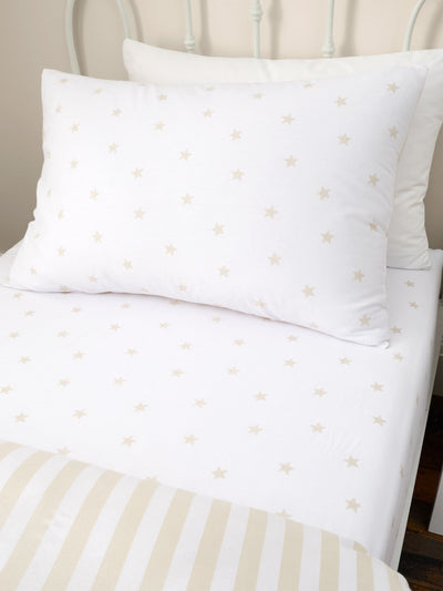 Bianca Natural Mini Star & Stripes Cotton Fitted Sheet
