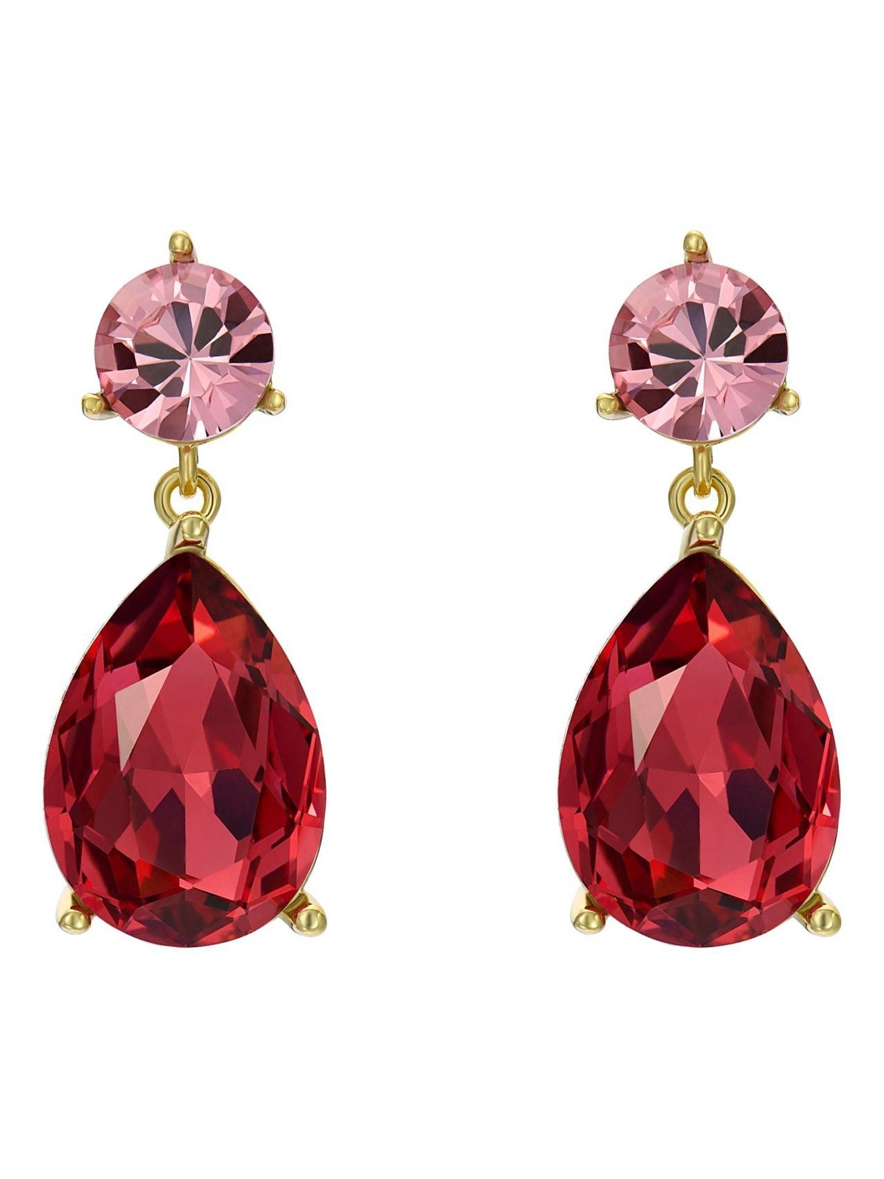 Ted Baker Teaire Crystal Teardrop Earrings Red Tone (British brand)