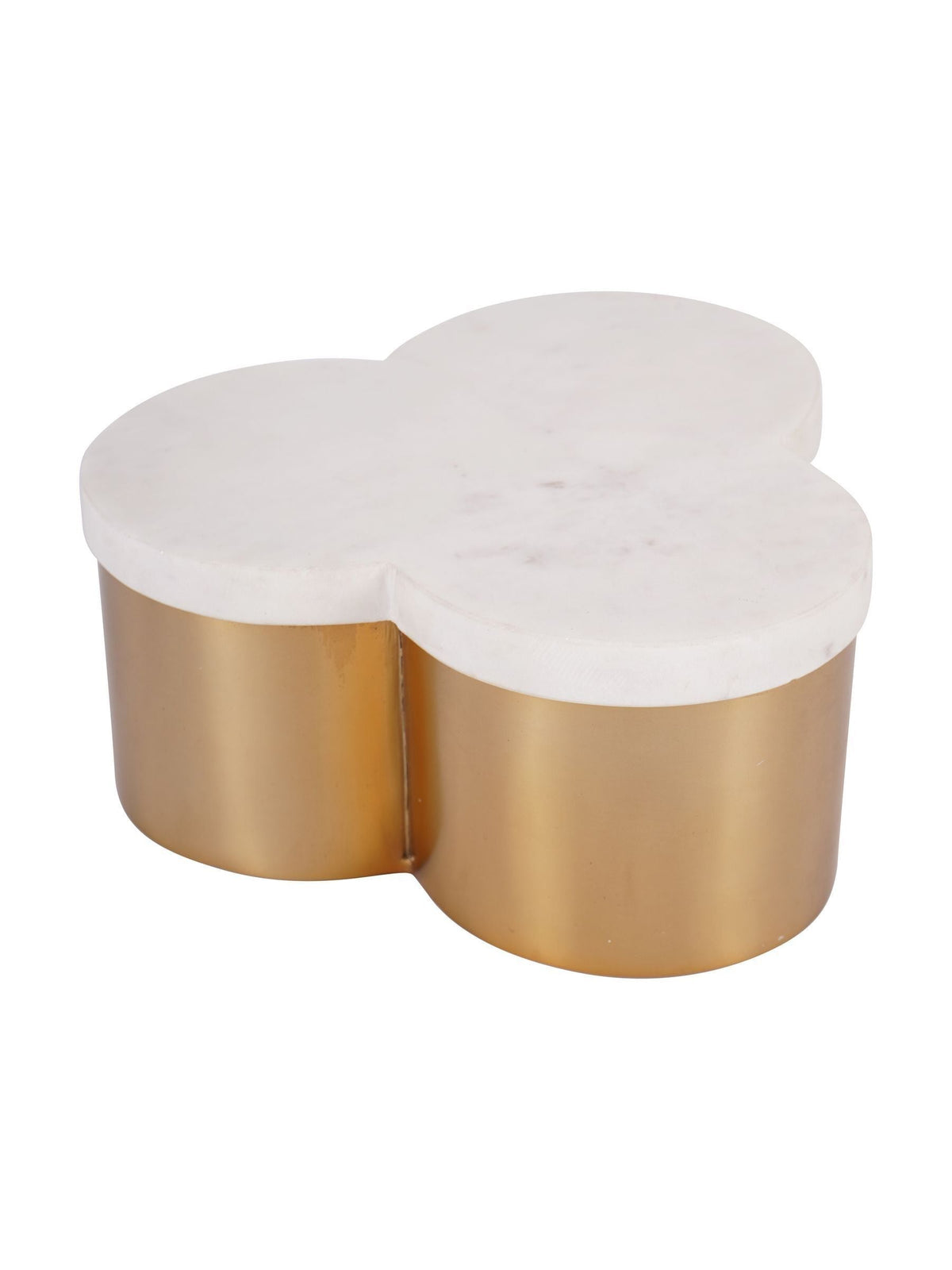 Libra Interiors White Genoa Steel Box with Marble Lid