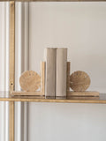 Libra Interiors Taupe Catania Travertine Bookends 15x31x8cm, UK version