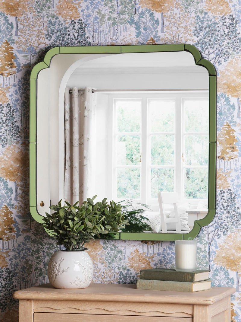 Laura Ashley Green Martham Mirror 65x65cm, UK version