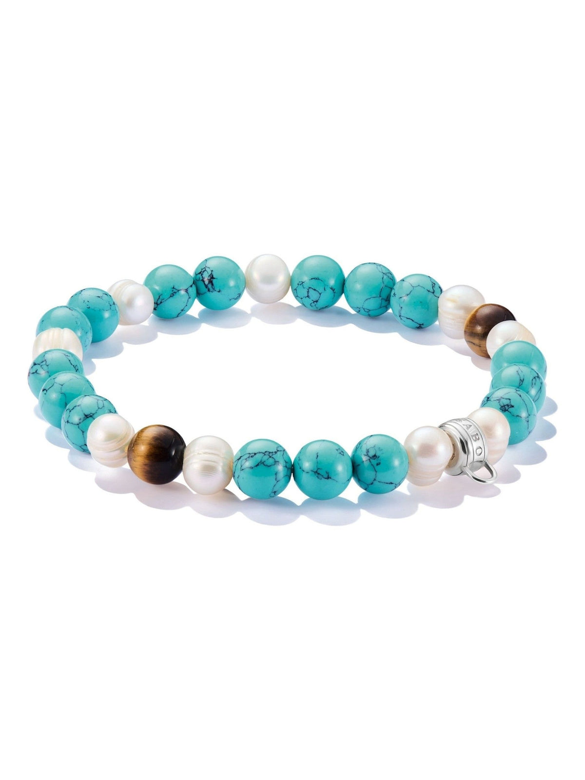 Thomas Sabo beaded bracelet turquoise pearl tiger eye (British brand)